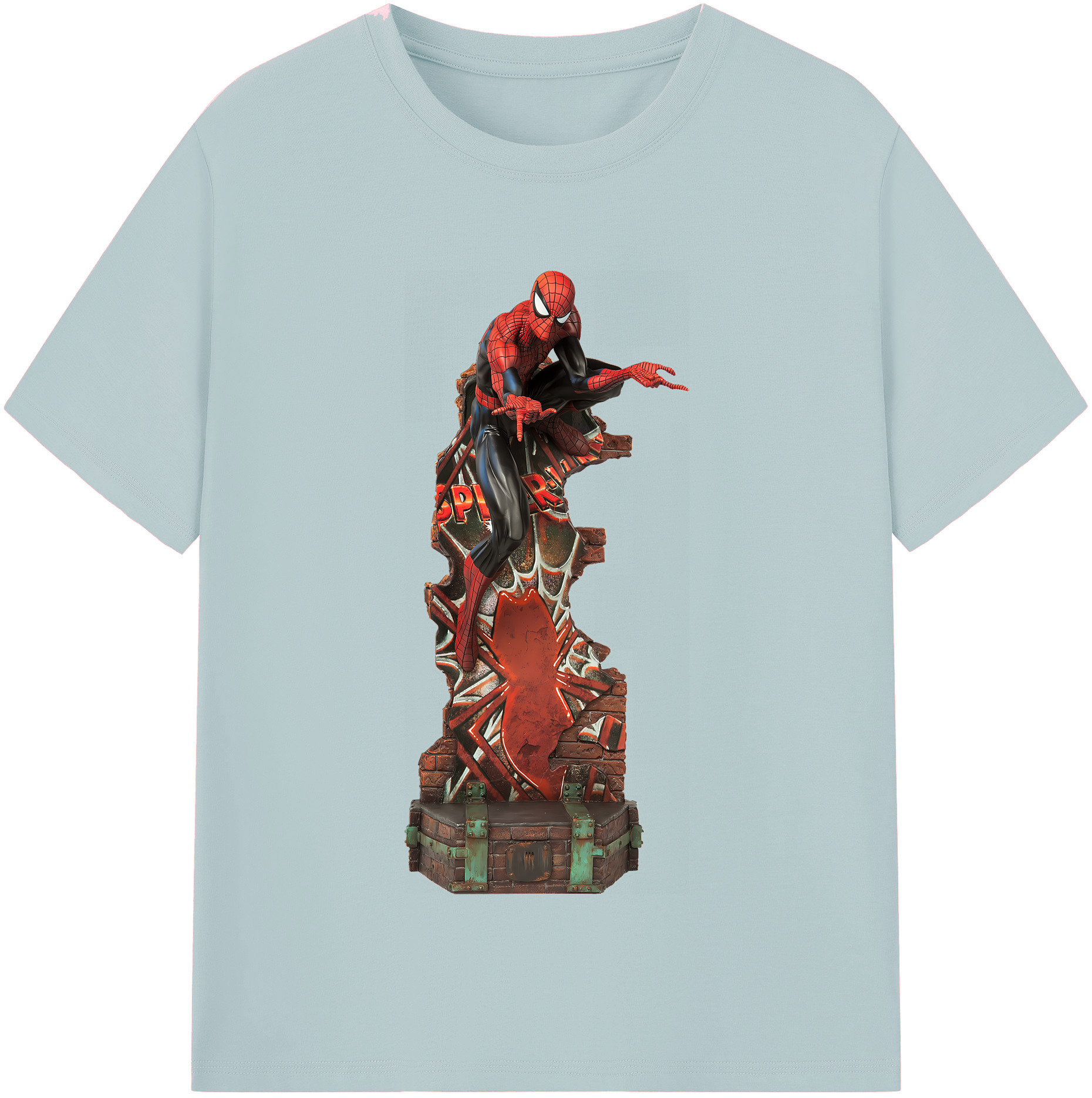 （画像用） Spider Man スパイダーマン 綿100％半袖Tシャツ（フロントプリント）